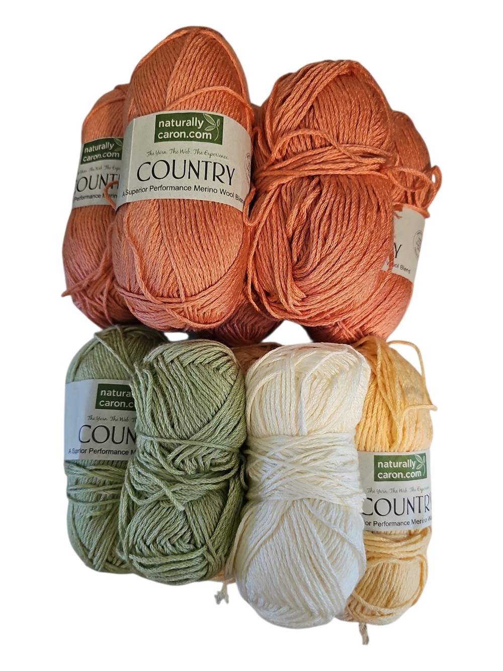 Caron Country Yarn, 6 Full Skeins, 4 Partial